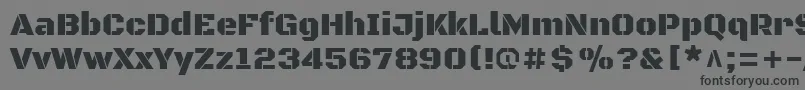 フォントBlackopsoneRegular – 黒い文字の灰色の背景