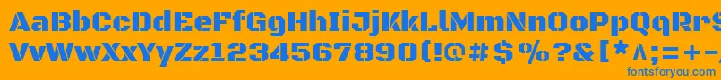 BlackopsoneRegular Font – Blue Fonts on Orange Background