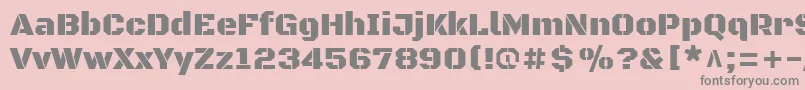 フォントBlackopsoneRegular – ピンクの背景に灰色の文字