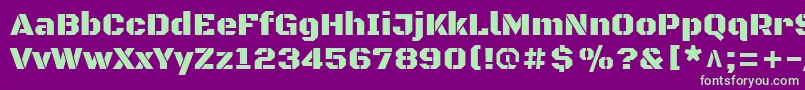 BlackopsoneRegular Font – Green Fonts on Purple Background