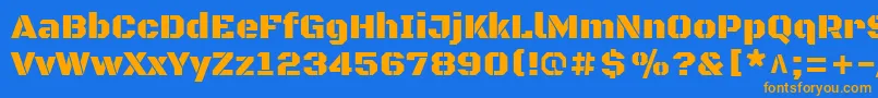 BlackopsoneRegular Font – Orange Fonts on Blue Background