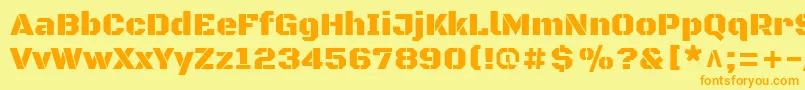 BlackopsoneRegular Font – Orange Fonts on Yellow Background