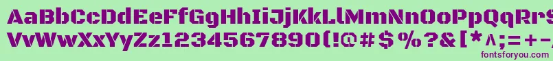 BlackopsoneRegular Font – Purple Fonts on Green Background