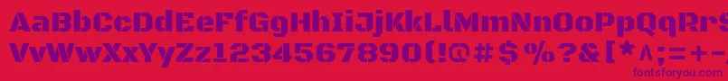 BlackopsoneRegular Font – Purple Fonts on Red Background