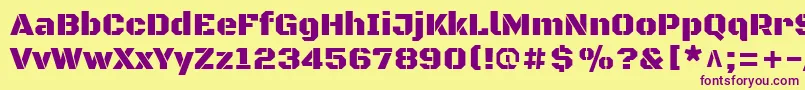 BlackopsoneRegular Font – Purple Fonts on Yellow Background