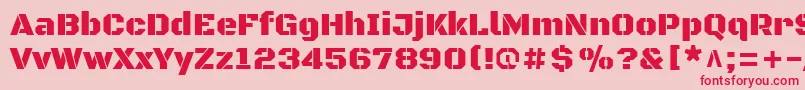 BlackopsoneRegular Font – Red Fonts on Pink Background