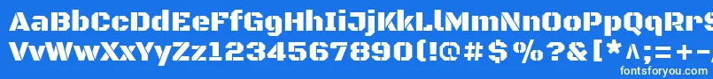 Czcionka BlackopsoneRegular – białe czcionki na niebieskim tle