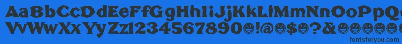 BrokenPoster Font – Black Fonts on Blue Background