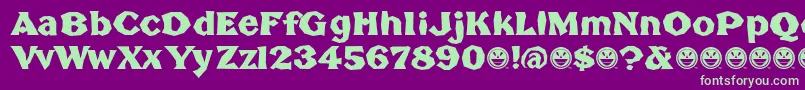 BrokenPoster Font – Green Fonts on Purple Background