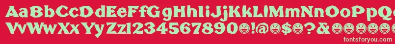 BrokenPoster Font – Green Fonts on Red Background