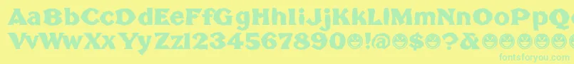 BrokenPoster Font – Green Fonts on Yellow Background