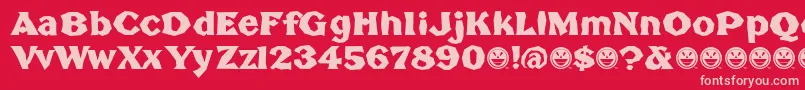 BrokenPoster Font – Pink Fonts on Red Background