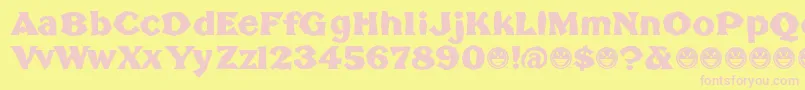 BrokenPoster Font – Pink Fonts on Yellow Background