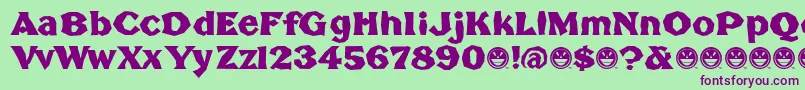 BrokenPoster Font – Purple Fonts on Green Background