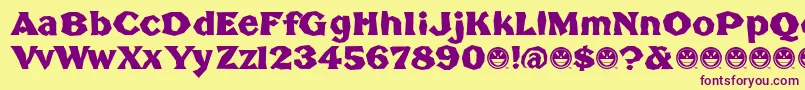 BrokenPoster Font – Purple Fonts on Yellow Background