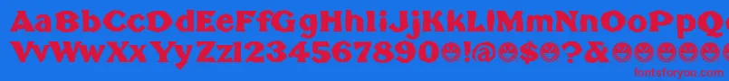 BrokenPoster Font – Red Fonts on Blue Background