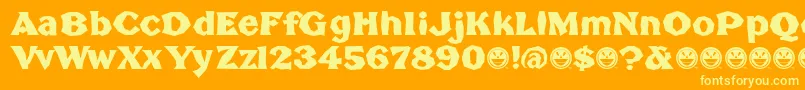 BrokenPoster Font – Yellow Fonts on Orange Background
