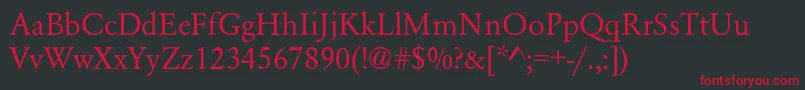 GaramondNormal Font – Red Fonts on Black Background