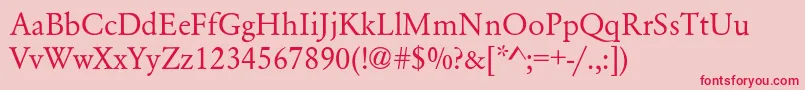 GaramondNormal-Schriftart – Rote Schriften auf rosa Hintergrund
