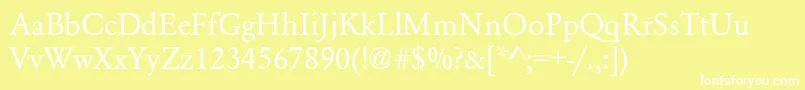 GaramondNormal Font – White Fonts on Yellow Background
