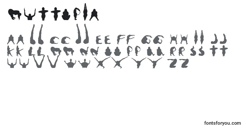 Fuente Muttopia - alfabeto, números, caracteres especiales