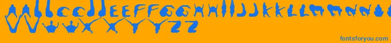 Muttopia Font – Blue Fonts on Orange Background