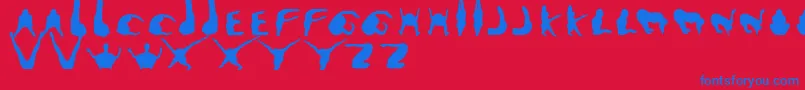 Muttopia Font – Blue Fonts on Red Background