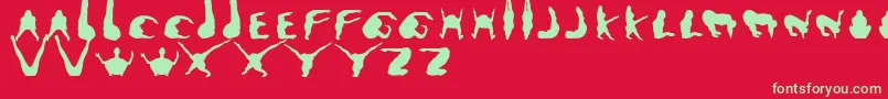 Muttopia Font – Green Fonts on Red Background