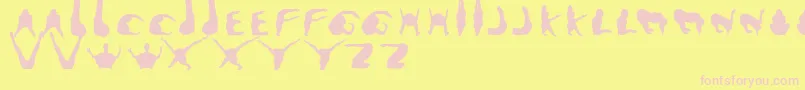 Muttopia Font – Pink Fonts on Yellow Background