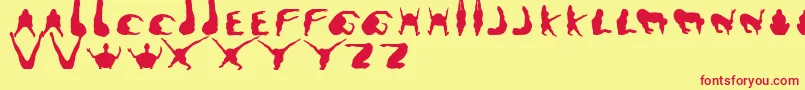 Muttopia Font – Red Fonts on Yellow Background