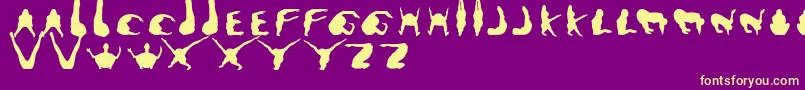 Muttopia Font – Yellow Fonts on Purple Background