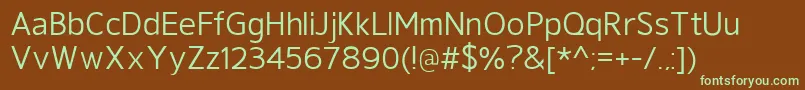 Шрифт GeldersansMedium – зелёные шрифты на коричневом фоне