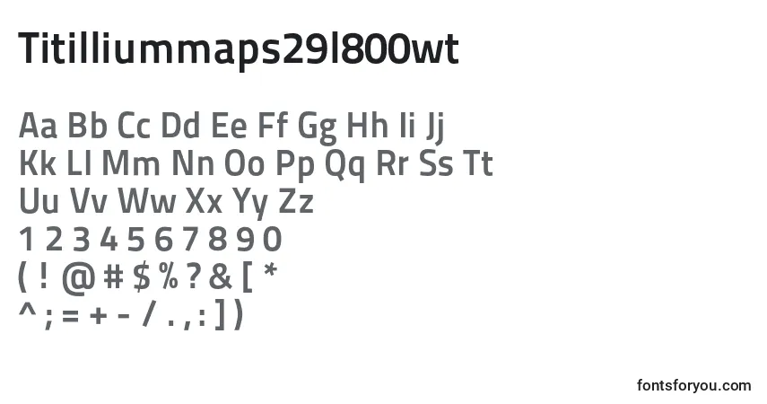 Schriftart Titilliummaps29l800wt – Alphabet, Zahlen, spezielle Symbole