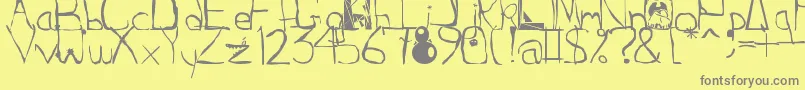 Squidgle Font – Gray Fonts on Yellow Background