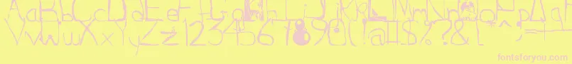 Squidgle Font – Pink Fonts on Yellow Background