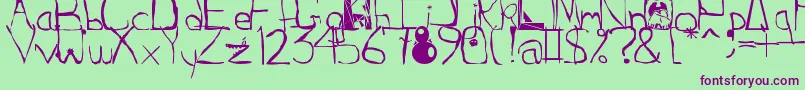 Squidgle Font – Purple Fonts on Green Background