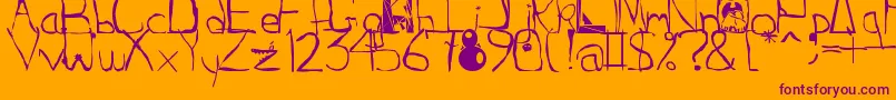 Squidgle Font – Purple Fonts on Orange Background