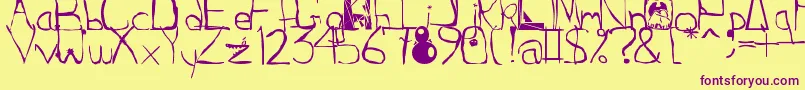 Squidgle Font – Purple Fonts on Yellow Background