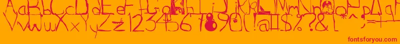 Squidgle Font – Red Fonts on Orange Background
