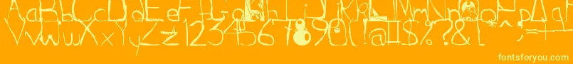 Squidgle Font – Yellow Fonts on Orange Background