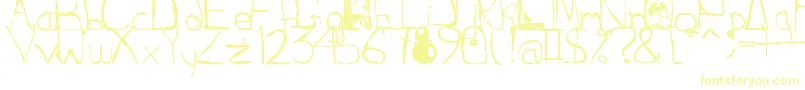 Squidgle Font – Yellow Fonts on White Background