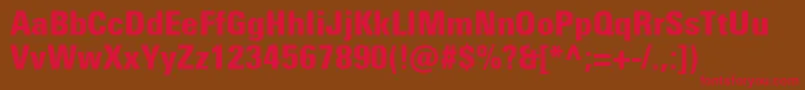 UniversNextProBlackCondensed Font – Red Fonts on Brown Background