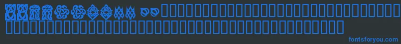 KrKelticSix Font – Blue Fonts on Black Background
