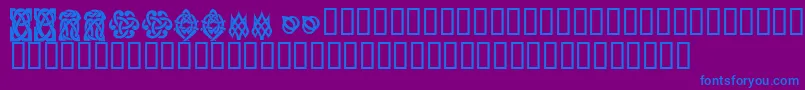 Czcionka KrKelticSix – niebieskie czcionki na fioletowym tle