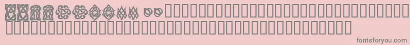 フォントKrKelticSix – ピンクの背景に灰色の文字