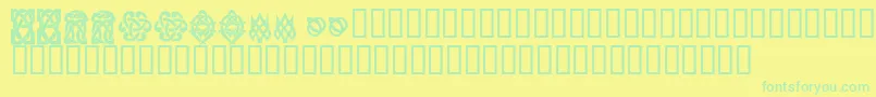 Weitere Informationen zur KrKelticSix-Schriftart KrKelticSix-Schriftart – Grüne Schriften auf gelbem Hintergrund