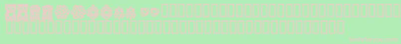 KrKelticSix-fontti – vaaleanpunaiset fontit vihreällä taustalla