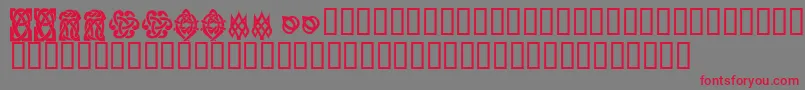 KrKelticSix-Schriftart – Rote Schriften auf grauem Hintergrund