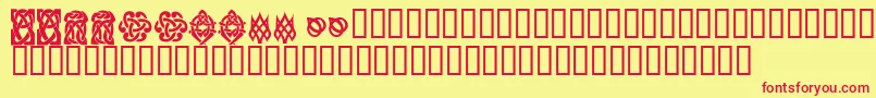 KrKelticSix-fontti – punaiset fontit keltaisella taustalla