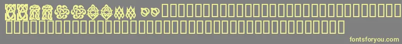KrKelticSix Font – Yellow Fonts on Gray Background